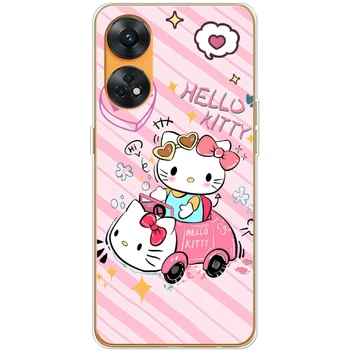 Силиконовый Чехол с Картинкой для OPPO Reno 8T 4G Принт (Хеллоу Китти, Hello Kitty) (46011-ysm032)