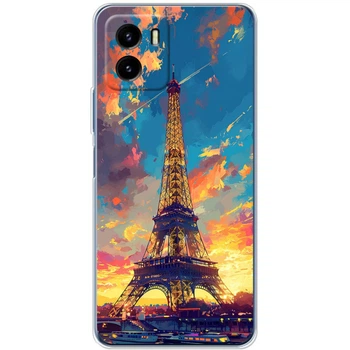 Силиконовый Чехол с Картинкой для Vivo Y15s Принт (Париж, Эйфелева Башня) (44514-ysm038)