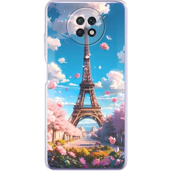 Силиконовый Чехол с Картинкой для Xiaomi Redmi Note 9T Принт (Париж, Эйфелева Башня) (42123-ysm035)