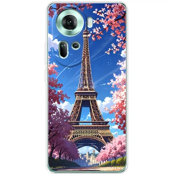 Силиконовый Чехол с Картинкой для OPPO Reno 11 5G Принт (Париж, Эйфелева Башня) (55882-ysm036)