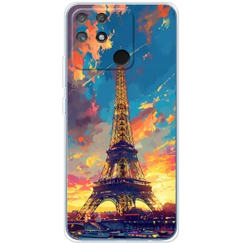 Силиконовый Чехол с Картинкой для Realme Narzo 50A Принт (Париж, Эйфелева Башня) (45245-ysm038)