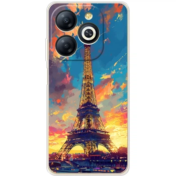Силиконовый Чехол с Картинкой для Infinix Smart 8 Принт (Париж, Эйфелева Башня) (55407-ysm038)