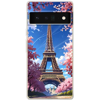 Силіконовий Чохол з Картинкою для Google Pixel 6 Pro Принт (Париж, Ейфелева Вежа) (46060-ysm036)