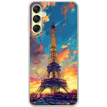Силиконовый Чехол с Картинкой для Samsung Galaxy A24 (A245) Принт (Париж, Эйфелева Башня) (46603-ysm038)