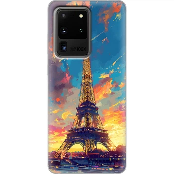 Силиконовый Чехол с Картинкой для Samsung Galaxy S20 Ultra (G988) Принт (Париж, Эйфелева Башня) (38878-ysm038)