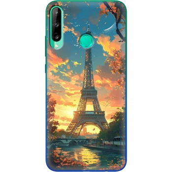Силиконовый Чехол с Картинкой для Huawei P40 Lite E Принт (Париж, Эйфелева Башня) (39374-ysm037)