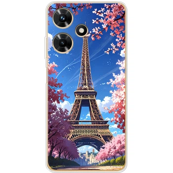 Силиконовый Чехол с Картинкой для Infinix Hot 30i Принт (Париж, Эйфелева Башня) (50362-ysm036)