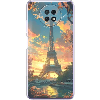 Силиконовый Чехол с Картинкой для Xiaomi Redmi Note 9T Принт (Париж, Эйфелева Башня) (42123-ysm037)