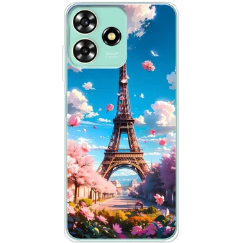 Силиконовый Чехол с Картинкой для ZTE Blade A73 4G Принт (Париж, Эйфелева Башня) (54353-ysm035)