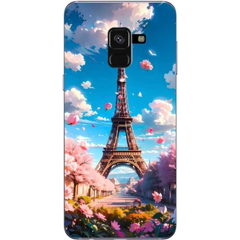 Силиконовый Чехол с Картинкой для Samsung Galaxy A8 2018 (A530) Принт (Париж, Эйфелева Башня) (32657-ysm035)