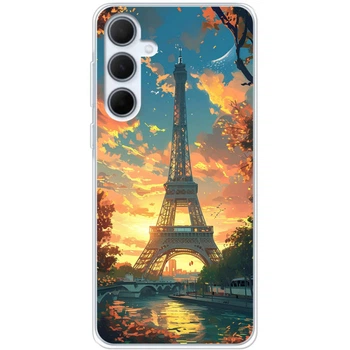 Силиконовый Чехол с Картинкой для Samsung Galaxy A35 5G (A356) Принт (Париж, Эйфелева Башня) (55280-ysm037)