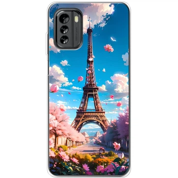 Силиконовый Чехол с Картинкой для Nokia G60 Принт (Париж, Эйфелева Башня) (45952-ysm035)