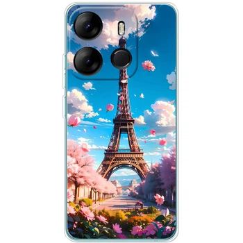 Силиконовый Чехол с Картинкой для Tecno Spark Go 2023 Принт (Париж, Эйфелева Башня) (46251-ysm035)