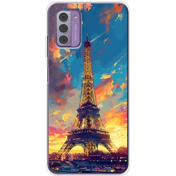 Силиконовый Чехол с Картинкой для Nokia G42 Принт (Париж, Эйфелева Башня) (48876-ysm038)