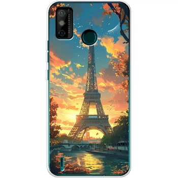 Силиконовый Чехол с Картинкой для Tecno Spark 6 Go Принт (Париж, Эйфелева Башня) (43280-ysm037)