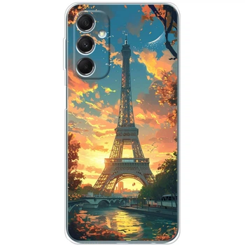 Силиконовый Чехол с Картинкой для Samsung Galaxy M34 5G (M346) Принт (Париж, Эйфелева Башня) (50022-ysm037)