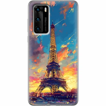 Силиконовый Чехол с Картинкой для Huawei P40 Принт (Париж, Эйфелева Башня) (39746-ysm038)