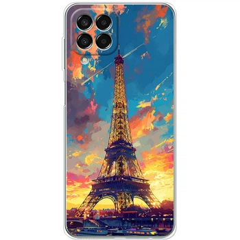 Силиконовый Чехол с Картинкой для Samsung Galaxy M33 5G (M336) Принт (Париж, Эйфелева Башня) (44472-ysm038)