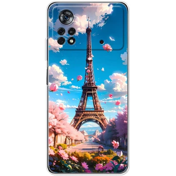 Силиконовый Чехол с Картинкой для Xiaomi Poco X4 Pro 5G Принт (Париж, Эйфелева Башня) (44305-ysm035)