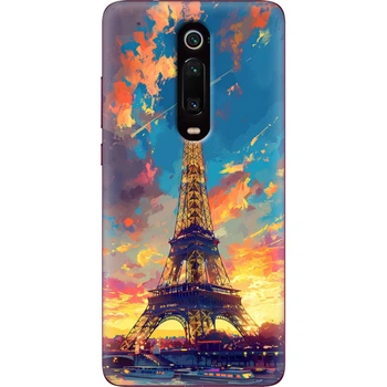Силиконовый Чехол с Картинкой для Xiaomi Mi9T Pro Принт (Париж, Эйфелева Башня) (037376-ysm038)