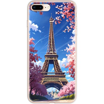 Силіконовий Чохол з Картинкою для IPhone 7 Plus Принт (Париж, Ейфелева Вежа) (26206-ysm036)