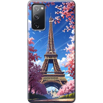Силиконовый Чехол с Картинкой для Samsung Galaxy S20 FE (G780) Принт (Париж, Эйфелева Башня) (41035-ysm036)