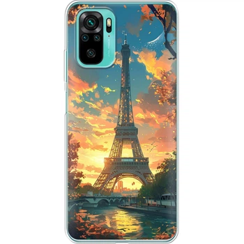 Силиконовый Чехол с Картинкой для Xiaomi Poco M5s Принт (Париж, Эйфелева Башня) (45641-ysm037)