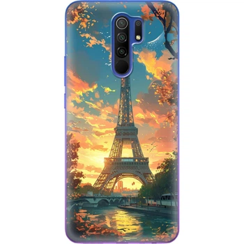 Силиконовый Чехол с Картинкой для Xiaomi Redmi 9 Принт (Париж, Эйфелева Башня) (40233-ysm037)