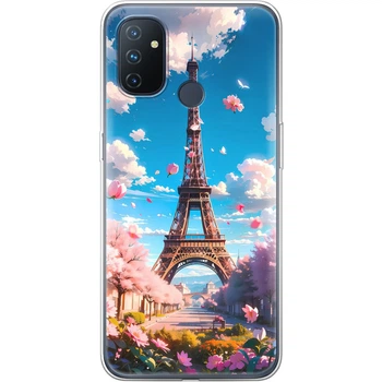 Силиконовый Чехол с Картинкой для OnePlus Nord N100 Принт (Париж, Эйфелева Башня) (42753-ysm035)