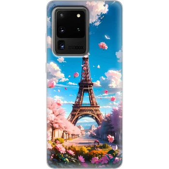Силиконовый Чехол с Картинкой для Samsung Galaxy S20 Ultra (G988) Принт (Париж, Эйфелева Башня) (38878-ysm035)