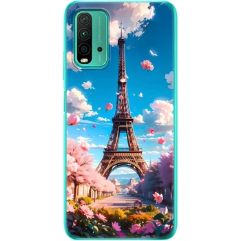 Силиконовый Чехол с Картинкой для Xiaomi Redmi 9T Принт (Париж, Эйфелева Башня) (41685-ysm035)