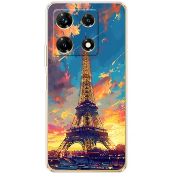 Силиконовый Чехол с Картинкой для Infinix Note 30 Pro 4G Принт (Париж, Эйфелева Башня) (49029-ysm038)
