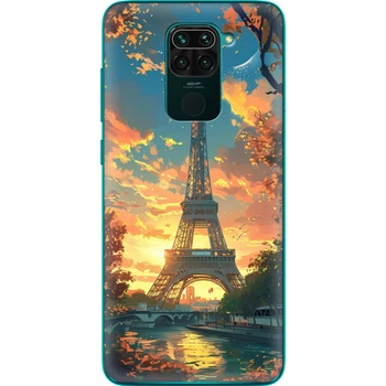 Силиконовый Чехол с Картинкой для Xiaomi Redmi Note 9 Принт (Париж, Эйфелева Башня) (39801-ysm037)
