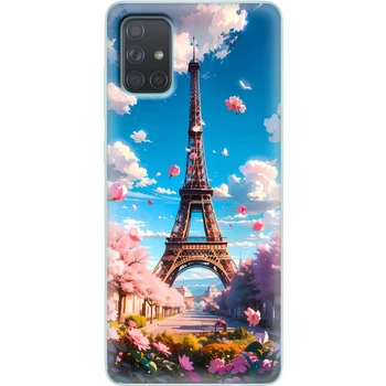 Силиконовый Чехол с Картинкой для Samsung Galaxy A71 (A715) Принт (Париж, Эйфелева Башня) (38850-ysm035)