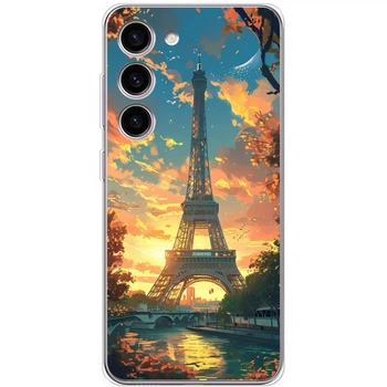 Силиконовый Чехол с Картинкой для Samsung Galaxy S23 (S911) Принт (Париж, Эйфелева Башня) (45776-ysm037)