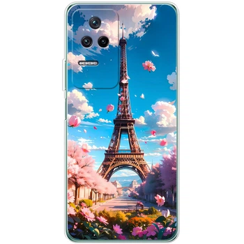 Силиконовый Чехол с Картинкой для Xiaomi Poco F4 Принт (Париж, Эйфелева Башня) (44474-ysm035)