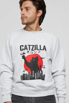 Світшот YAPPI чоловічий сірий "Catzilla" L Сірий (MSWG1472)