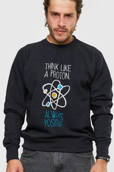 Світшот YAPPI чоловічий чорний "Think like a proton. Always positive" L Чорний (MSWB1518)