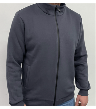 Кофта на замку зі стійкою великих розмірів - HECTOR - 30504 - 3XL - Grey