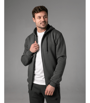 Батальна чоловіча тепла кофта - HECTOR - 30505 - 3XL - Темно-сірий