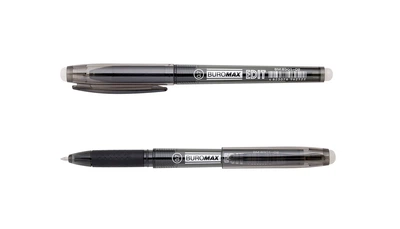 Набор гелевых черных ручек пиши-стирай Edit 0.7 mm 12 шт в упаковке BM.8301-02 BUROMAX