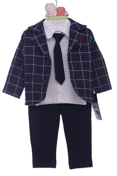 Нарядный костюм с длинным рукавом для мальчика трикотажный New Look Boy синий 68 см (43568)