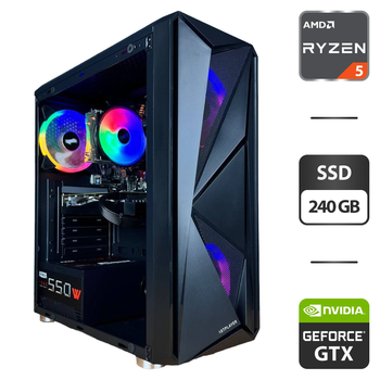 Сборка под заказ: компьютер 1stPlayer F4 Black Tower / AMD Ryzen 5 3600 (6 (12) ядер по 3.6 - 4.2 GHz) / 16 GB DDR4 / 240 GB SSD / GeForce GTX 1660 Super, 6 GB GDDR6, 192-bit / 550W б/у