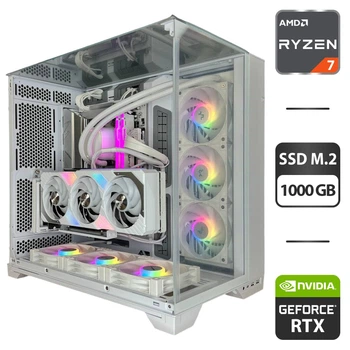 Сборка под заказ: компьютер Lian Li O11 Tower / AMD Ryzen 7 7800X3D (8 (16) ядер по 4.2 - 5.0 GHz) / 32 GB DDR5 / 1000 GB SSD M.2 / nVidia GeForce RTX 4070 Ti Super, 16 GB GDDR6X, 256-bit / 850W