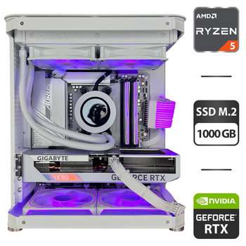Сборка под заказ: компьютер Jonsbo TK-1 White Tower / AMD Ryzen 5 7500F Tray (6 (12) ядер по 3.7 - 5.0 GHz) / 32 GB DDR5 / 1000 GB SSD M.2 / nVidia GeForce RTX 4060 Ti, 8 GB GDDR6, 128-bit / 850W