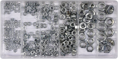 Набор гаек нержавеющих Yato M3, M4, M5, M6, M8, M10 / 300 шт (YT-06772)