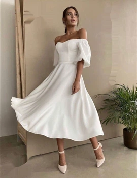 Ошатне біле плаття в міді Annita M/L білий 43312346