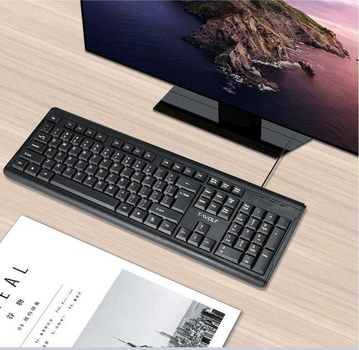 Дротова клавіатура TWolf T15 індикатори LED для контролю основних функцій USB кабель 1,3 м та підтримка технології Plug and Play Black