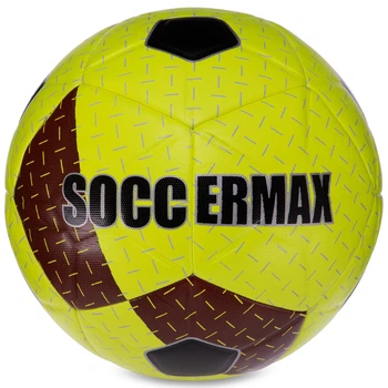 Мяч футбольный №5 PU ламинированная гибридная сшивка HYBRID SOCCERMAX FIFA (PU, Желтый-бордовый) (FB-3124_Желто-бордовый)