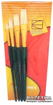 Набір пензлів з щетини KOLOS 7066 4 шт. (4823064903393)